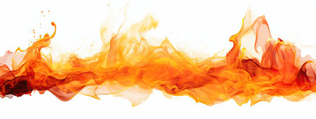 fire flames on white backgroundの素材