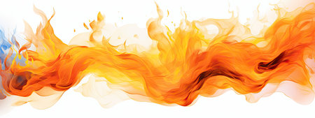 fire flames on white backgroundの素材