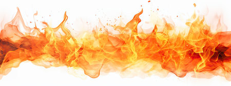 fire flames on white backgroundの素材