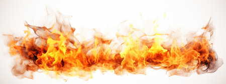 fire flames on white backgroundの素材