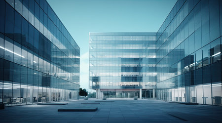 building with glass view to interior designの素材