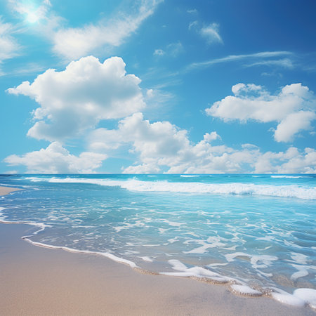 a sunny beach in warm blue watersの素材