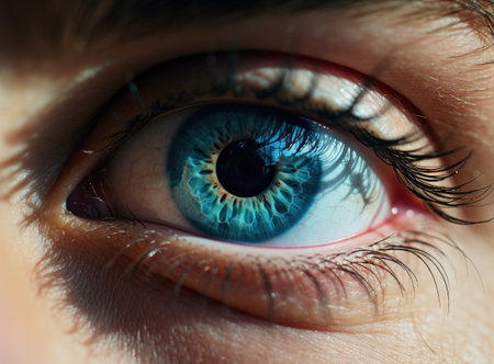 close up image of a persons eyeの素材