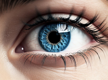 close up image of a persons eyeの素材