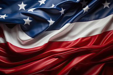 waving american flag with starsの素材