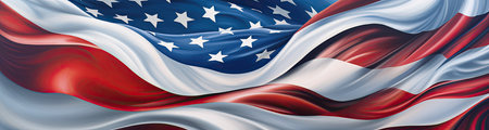 waving american flag with starsの素材