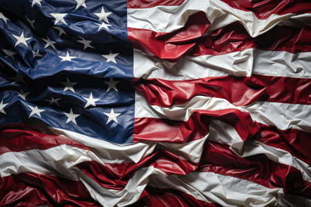 waving american flag with starsの素材