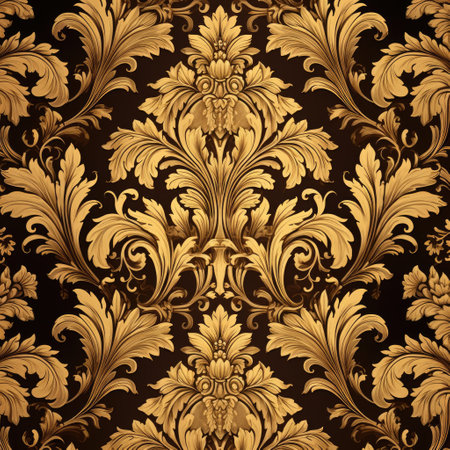 vintage wallpaper with a beige floral patternの素材