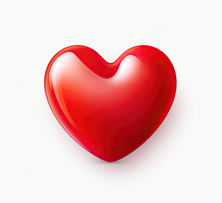 red heart on white backgroundの素材
