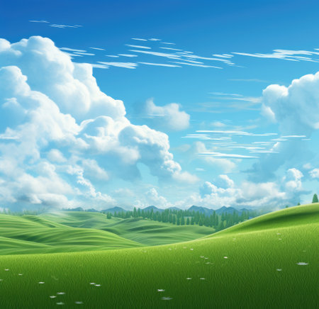 green grass on the fieldの素材