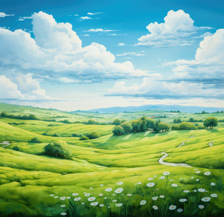 green grass on the fieldの素材