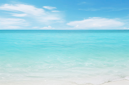 a beach with blue waterの素材