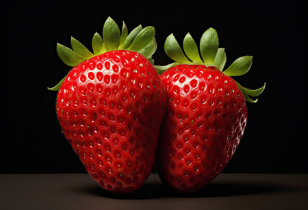 fresh strawberries sitting on topの素材
