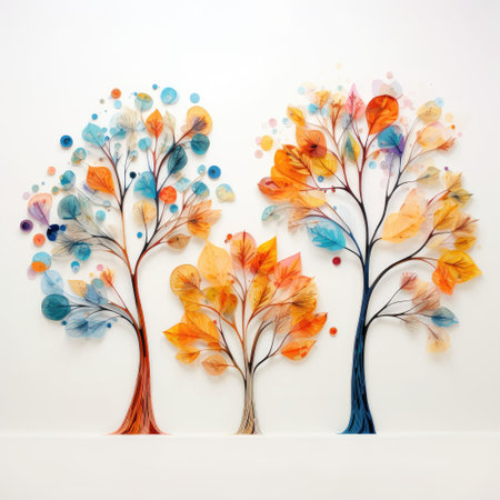 tree types of spring summer fall winter and springの素材