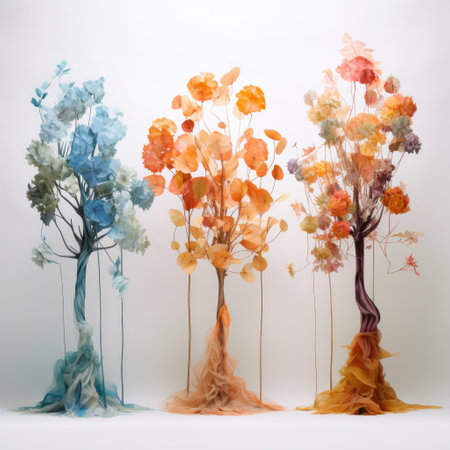tree types of spring summer fall winter and springの素材