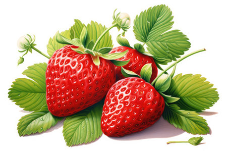 fresh strawberries sitting on topの素材