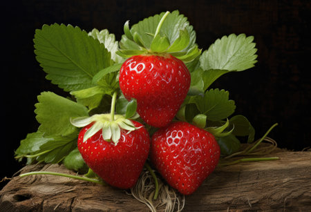 fresh strawberries sitting on topの素材