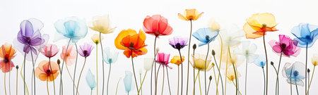 the tulips are flowering and are arrangedの素材