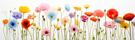 the tulips are flowering and are arrangedの素材