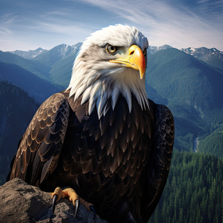 a beautiful image of a bald eagleの素材