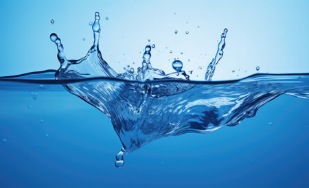 a blue bubble or splash on the waterの素材