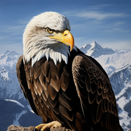 a beautiful image of a bald eagleの素材