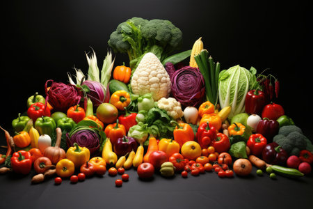 many colorful vegetables are layingの素材