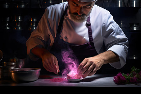 the cook is using a spoon to stirの素材