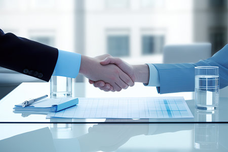 business people shaking hands at the meetingの素材