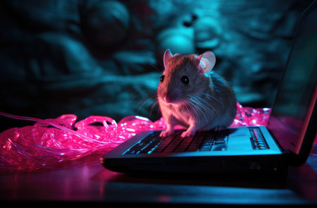 laptop headphones and mouseの素材