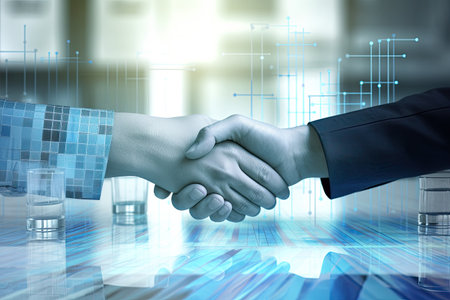 business people shaking hands at the meetingの素材