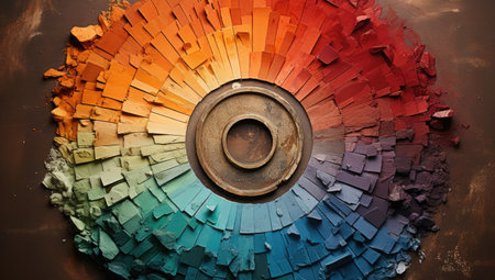 wheel with colors painted on topの素材