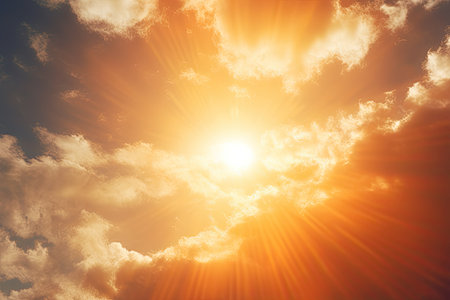 sun shining the skyの素材