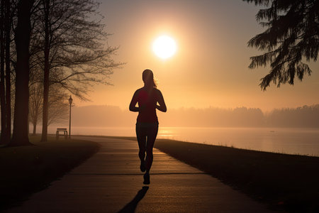 silhouette a running womanの素材