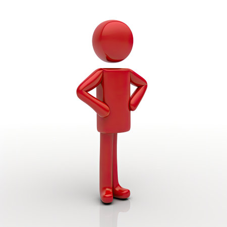 3d person is posing with red question markの素材