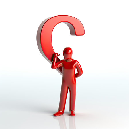 3d person is posing with red question markの素材