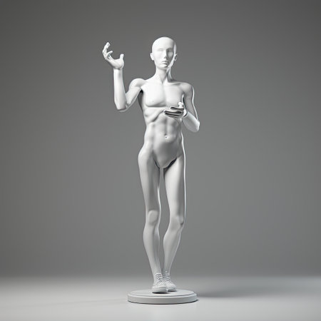 3d person is posing with red question markの素材