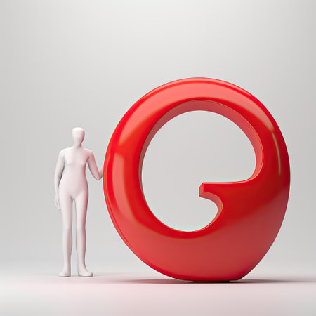 3d person is posing with red question markの素材