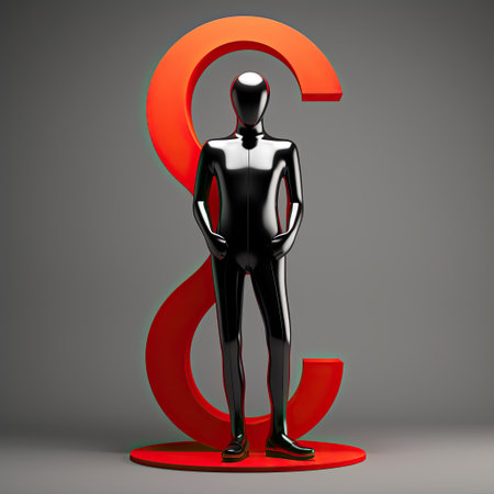 3d person is posing with red question markの素材