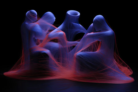 the figure human is made of blue materialsの素材