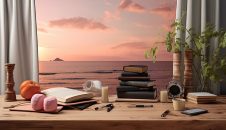 poster with view on the seaの素材