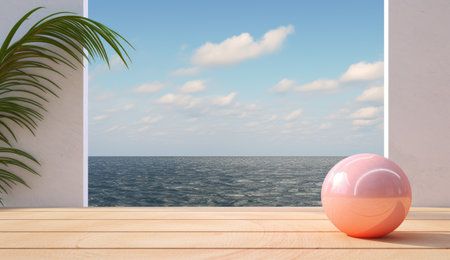 poster with view on the seaの素材
