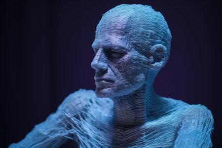 the figure human is made of blue materialsの素材