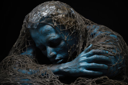 the figure human is made of blue materialsの素材