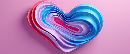 3d heart made from various colours.の素材