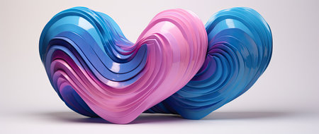 3d heart made from various colours.の素材