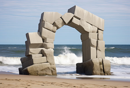 Rows of stones stack up Ballance.の素材