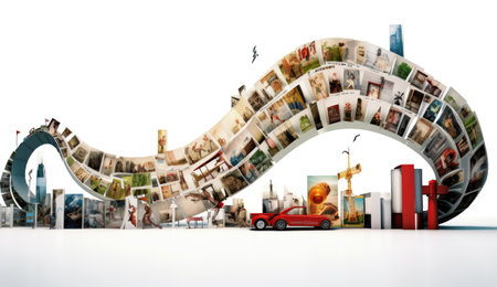 film strip with lots of imagesの素材