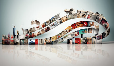 film strip with lots of imagesの素材