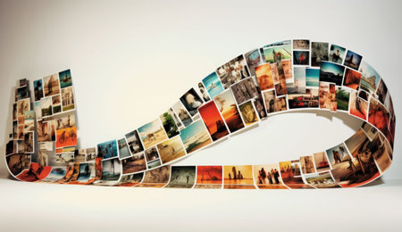 film strip with lots of imagesの素材